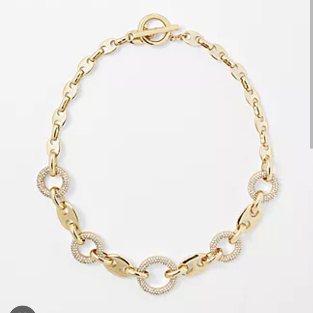 Ann Taylor Pave Chain Necklace NWT
